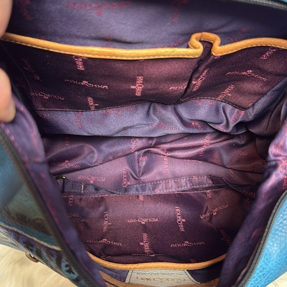 Anuschka Teal Paisley Leather Hobo - Picture 8 of 9